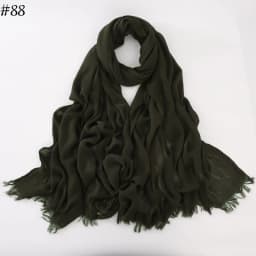 95 Colors Soft Cotton Viscose Scarf Rayon Material Muslim Hijab Mid Eastern Plain Solid Color Headscarf With Tassel