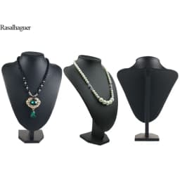 Exhibitor 6 Options Black PU Jewelry Display Faux Leather Mannequin Necklace Pendant Jewelry Bust Neck Display Stand Holder