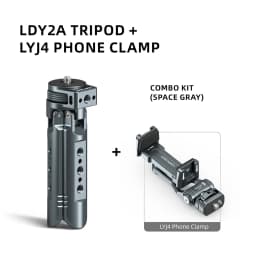 LEAPLIGHT Aluminum Mini Tripod for DJI Osmo Pocket 3/4/4P/360LunaUltra Camera Tripod Handheld Grip w 360° BallHead+Phone Stand