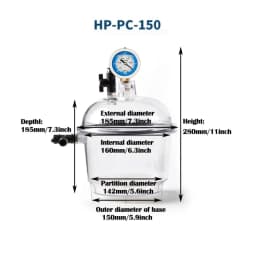 Vacuum Desiccators, Small Lab Desiccator, Double Valves Glassware Lab Desiccator Dryer Vacuum Desiccator Jar, 150mm/250mm