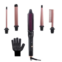 Interchangeable Multi-head Curling Wand Hair Styling Hot Comb Set LCD Digital Temp Control Anti-scald Straight Curler Kit