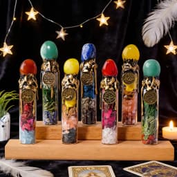 1PC Natural Crystal Zodiac Wishing Bottle, Magic Energy Healing Stone Drifting Bottle with Raw Stones, Spiritual Divination Reik