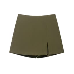 Women's High Waist Skort with Front Slit And Side Zipper Fashion Solid Shorts Skirt Female High Waist Skort Mujer