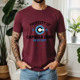 100% Cotton Capsule Corp T-Shirt Anime Retro Style Oversized Breathable Casual Short Sleeve