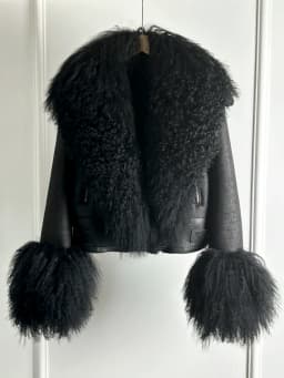 2024 New Winter Warm Mongolia Sheep Fur Collar Faux Leather Jacket Women Warm Suede Lamb Loose Fit Pu Leather Short Casual Coat