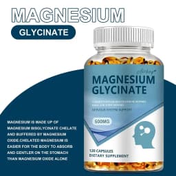 Magnesium Glycinate Capsules 500mg - Supports Bone Immune System, Heart Health, Promotes Natural Sleep, Soothes Nerves