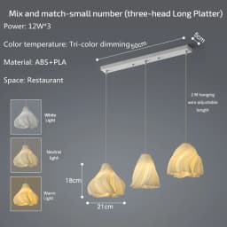 Modern Creative 3D Printing Ceiling Chandelier for living room Bedroom Bedside Restaurant Pendant Lights Dining Table Decor Lamp
