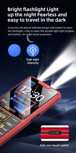 Cheap Senior Cellphone GSM 2G Slim Large Push-Button Phone For Elderly SOS Key Two Sim Dual Torch Loud Voice Speed Dial