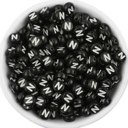 7x3.5mm Black Acrylic Beads Flat Round Pick Letters Loose Alphabet Spacer Beads Supplies For Jewelry Making Bracelets Accessory