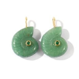 2pcs Charms Ocean Conch/ Sea Snail Multicolor Stone Brass 18K Gold Plated Pendants DIY Necklace Earrings Jewelry Making26mmx21mm