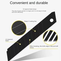 10pcs 18mm Utility Knife Blade Multifunctional Spare Blade SK5 Alloy Steel Cutter Black Edge Sharp Wallpaper Cutting Large Blade