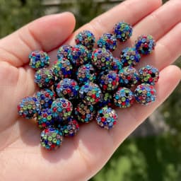 10pcs 6/8/10mm Czech Crystal Rhinestones Pave Disco Ball Clay Beads Round Spacer Beads Charms for DIY Jewelry Making Bracelet