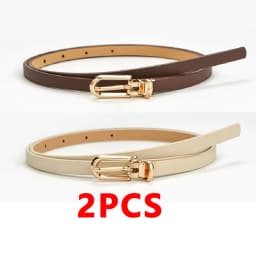 PU Leather Women Thin Belt Simple Solid Color Versatile Pin Buckle Thin Belt Dress Decoration Women Designer Belts NXD00