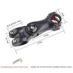 Adjustable Bicycle Handlebar Stem Variable 60 Degree Angle Aluminum Alloy Bike Handlebar Riser Road Bike Front Fork Stem Adapter