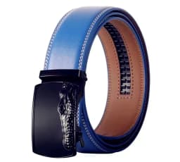 Unisex Click Belts for Men Luxury Brand Designer Fashion Automatic Buckle Genuine Leather Men's Belt Male Jeans Waist Strap Blue