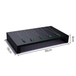 Black PU Leather Jewelry Display Riser Window Counter Top Presentation Board Organizer Showcase Collectible Necklace Holder Base