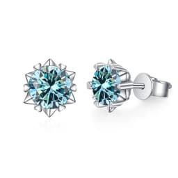 TY 925 Sterling Silver Moissanite Stud Earrings for Women Men 0.3-2CT Snowflake Six-Claw Stud Earrings D VVS1 Fine Jewelry Gift
