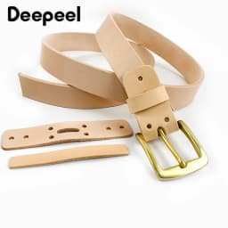 1Pc Deepeel 18/24/29/34/38mm*110/120cm First Layer Cowhide Leather Belt with Pin Buckle Head DIY Handmade Crafts Accessories