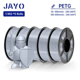JAYO 5Rolls PETG Filament 1.75MM 1.1KG/Roll 3D Printer Filament PETG High Toughness for FDM 3D Printing Material