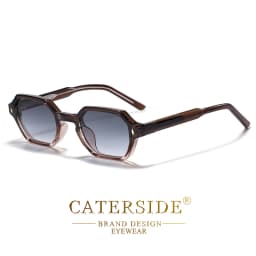 CATERDIDE Punk Polygonal Men Sunglasses Personalized Design Square Frame Sun Glasses for Women Parties Travel Holidays Glasses