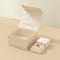 Oirlv Velvet Ring Gift Box with Outer Packaging Wedding Proposal Engagement Ring Box Birthday Gift Box with Blank Greeting Card