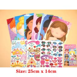 9 Styles Children Kids Make Your Own Faces Stickers Creative DIY Puzzle Games Princess Animals Dinos Girls Boys Party Favor Gift