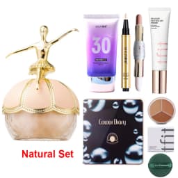 Mack Andy Ballet Loose Setting Powder Colour Diary Black Pearl Magic Air Cushion and Shezi Base Makeup Set Super Concealer Combo