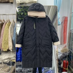 Autumn Winter Warm Knitted Patchwork Hooded Coat Women Thicken White Duck Down Jacket Parka Female Bigsize Long Puffer Outwears