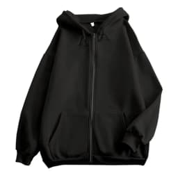 High Street Hoodie Men Solid Color Zip Up Long Sleeve Loose Jacket Coats Casual Hooded Sweatshirt Y2K Fashion Outdoor Clothes