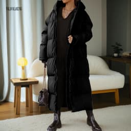 2026 Winter Solid Plus Size Hooded Long Coat Women Elegant Pocket Long Sleeve Jacket Lady Loose Large Zipper Thick Warm Outwear