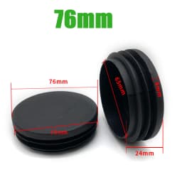 Black PE Plastic Round Pipe Plugs, Dia 10-100mm Furniture Foot Caps, Chair/Table Leg Protectors, Dustproof Tube Hole Covers