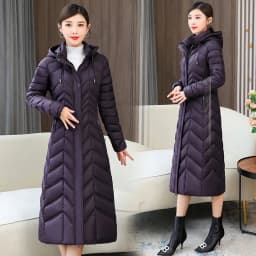 2026 NEW Winter Hooded Down Jacket 5XL Women's Warm Parka Fashion Down Cotton Women Long Coat Slim Temperament Female Overcoat