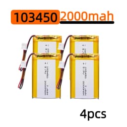 103450 3.7V 2000mAh Polymer Lithium Rechargeable Battery JST PH 2.0mm 2Pin Plug for Camera GPS Navigator MP5 Bluetooth Headset