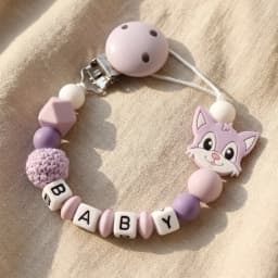 Personalized Baby Pacifier Clip Custom Name Wolf Silicone Teether Chain BPA Free Dummy Holder Newborn Gift