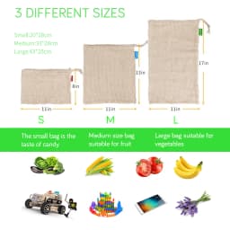 Reusable Cotton Mesh Produce Bags for Vegetable Fruit Food Kitchen Washable Grid Storage Bag Eco String Bag Kitchen Organizer