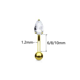 16G 316L Surgical Steel Water Drop Ear Cartilage Tragus Helix Piercing Stud Earrings Eyebrow Wholesale Body Jewelry