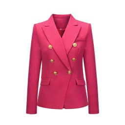 High-end Classic Women's Blazer Double Row Metal Buttons Women's Sports Top Coat Short Formal Work Clothes Women Office Clothing