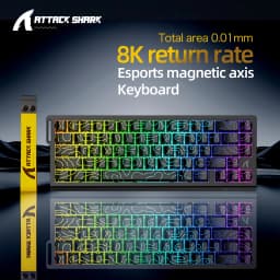 ATTACK SHARK X68HE X68Pro He Magnetic Mechanical Keyboard for Pro Gaming 0.01mm Rapid Trigg 8000Hz SOCD/Rs 0.125ms 128K Rate