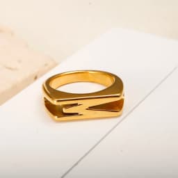 Wholesale High End Waterproof Three-dimensional M Letter Hollow Stainless Steel Finger Ring Trendy for Women Personalize Jewelry