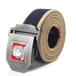 SupSindy Men Canvas Belt Che Guevara Metal Buckle Army Military Tactical Belts For Men Fashion Jeans Waistband Male Strap Black