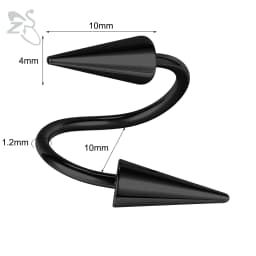ZS 1 PC 16G Stainless Steel Twisted Nose Ring For Men Women Cone Spike Spiral Helix Cartilage Rings Lip Eyebrow Piercing Jewelry