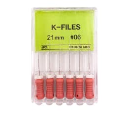 6Pcs/Pack Dental Endo Files Hand Use K Files Stainless Steel Root Canal Treatment Drills Endodontic Instruments