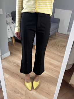 Lightly Flared Black Pants For Women Summer High-waited Limming Cropped Caual Pants