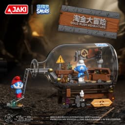JAKI Blue Elf Building Blocks Drifting Bottle Series Anime Cartoon Assembly Toy Model Desktop Decoration Ornament Children Gifts
