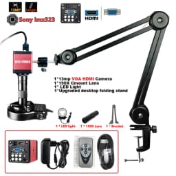 NICE-Power 48MP 4K Digital Microscope,Ultra High Resolution HDMI USB Microscope Camera 150X Lens for Industrial QC PCB Soldering