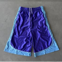 Retro Contrasting Bright Seven inch Mid Length Pants with Drawstring and Elastic Waistband, Wide Legs, Loose Fit Sports Shorts