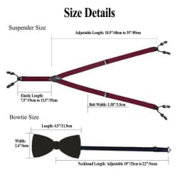 Silver Gold Red Black White Green Blue Pink Silk Mens Suspender Adjustable 6 Clips Braces Bowtie Hanky Cufflinks Set Barry.Wang