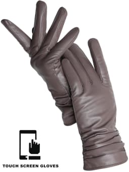 Simple Women's Gloves Winter Warm Plus Velvet Short Thin Touch Screen Gloves Driving Color Women's Leather Gloves High Quality