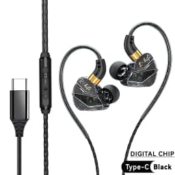 HIFI Wired Earphones 3.5MM AUX/Type C Jack 9D Surround With Mic In-Ear Transparent Music Headsets For Samsung Android For iPhone