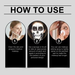Black White Face Body Paint Kit Cover Foundation Clown Colorful Long Lasting Waterproof Halloween Festive Makeup Accessories Set